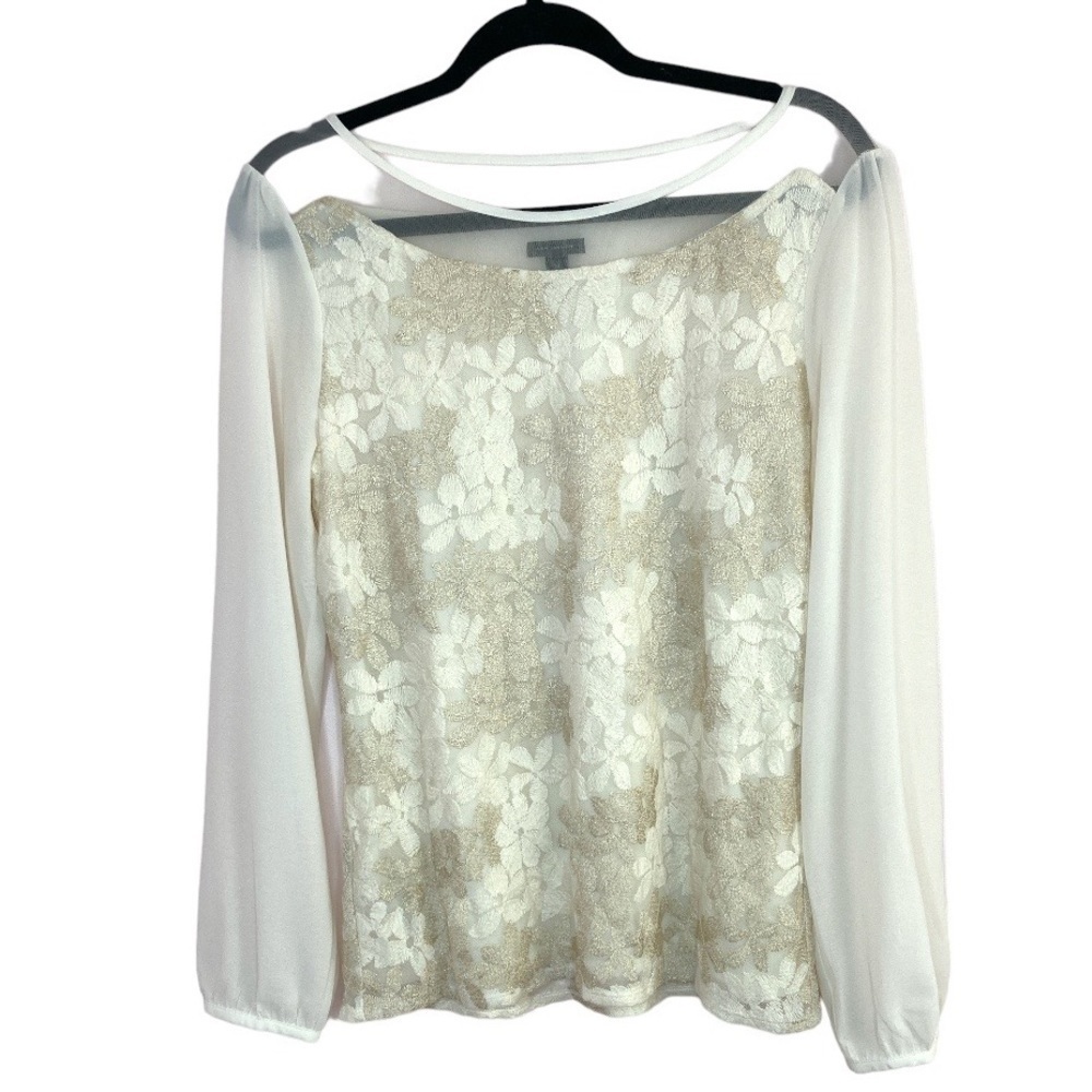 Ann Taylor Floral Embellished Blouse